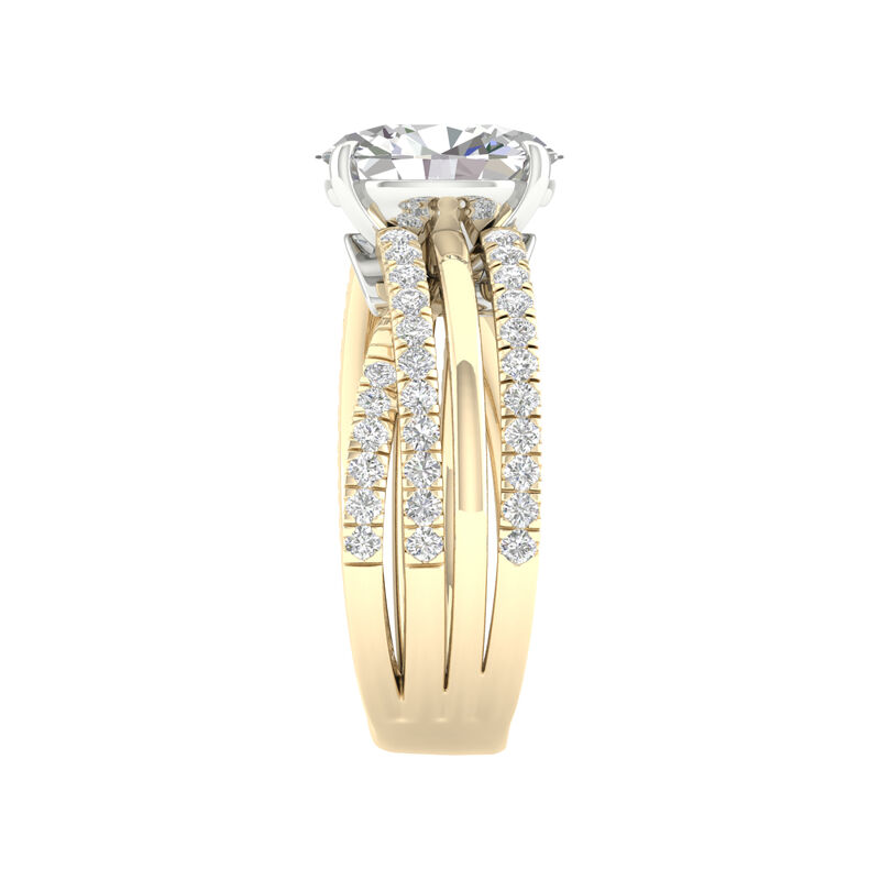 Nashville Oval Lab Grown 3 5/8ctw. Diamond Multi-Row Twist Engagement Ring in 14k Yellow Gold image number null